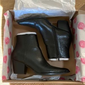 7  black faux snake skin Coconuts by Matisse ankle booties